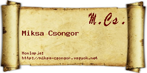 Miksa Csongor névjegykártya